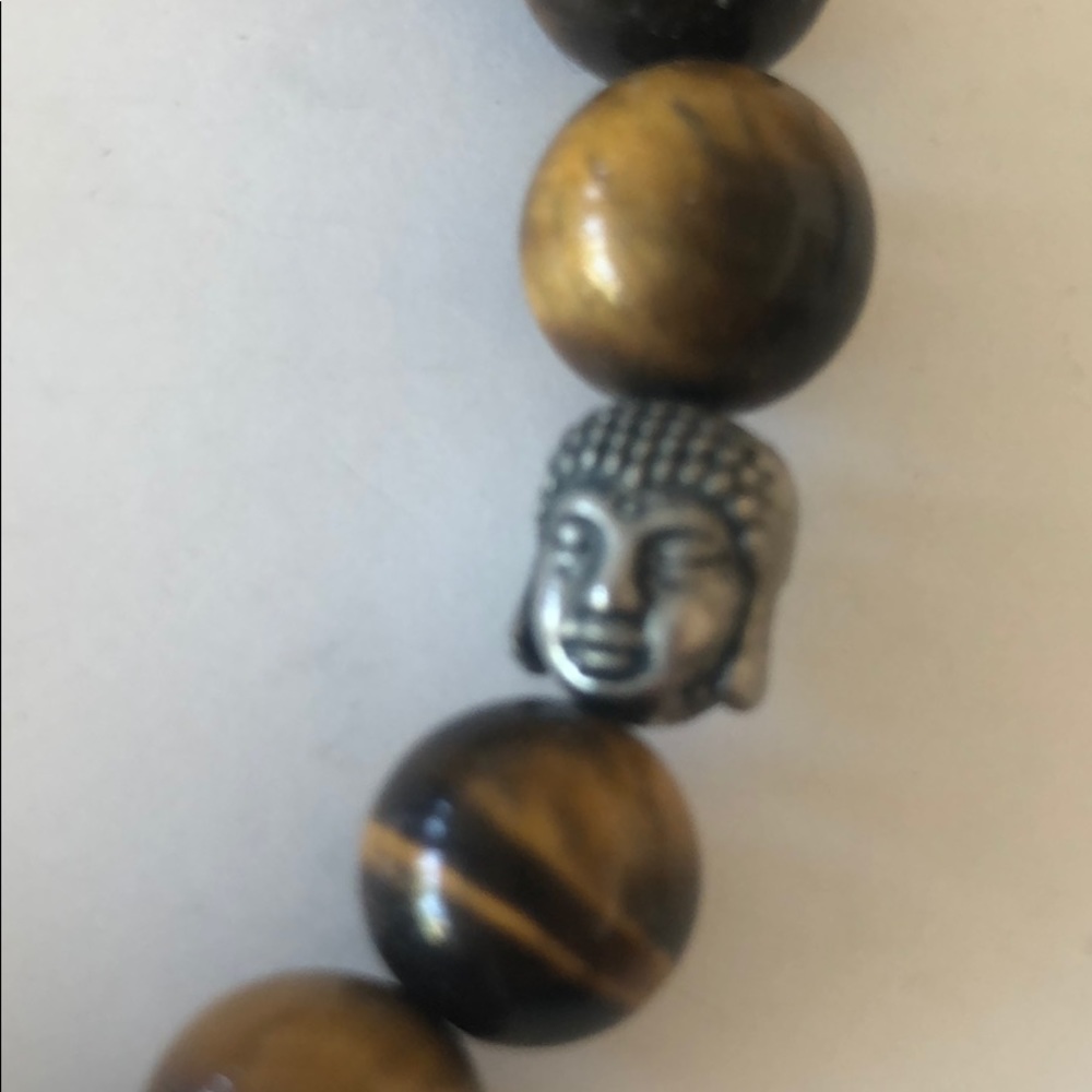 Vintage Tiger eye Asian faces bead bracelet